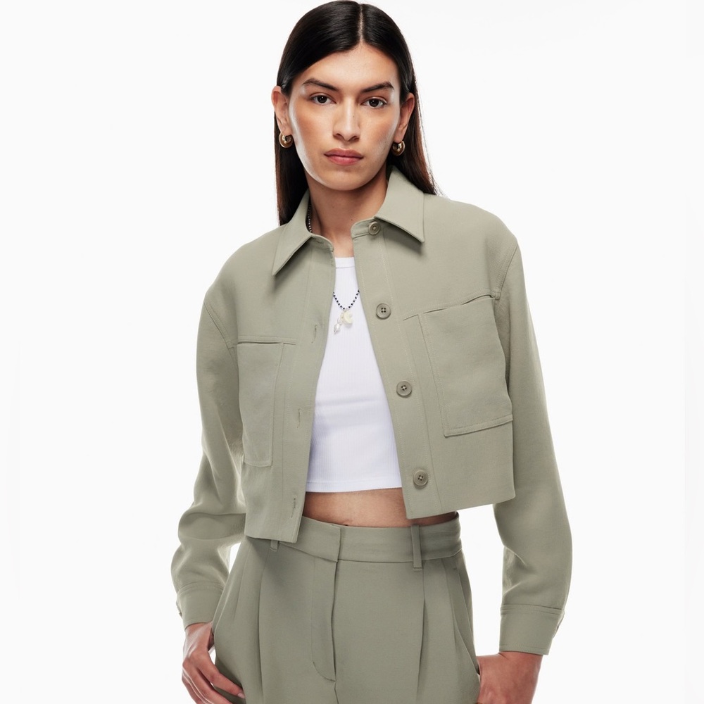 Wilfred Sage Green Cropped Blazer